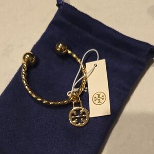 Tory Burch Gold-Tone Twisted Key Ring